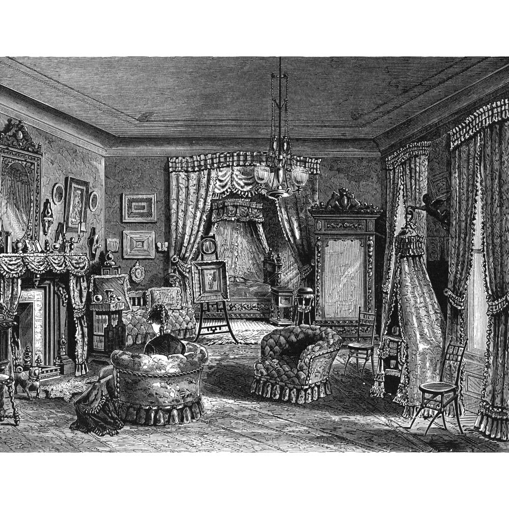 New York Home 1888. Ninterior Of A Boudoir In A New York Suburban Home ...