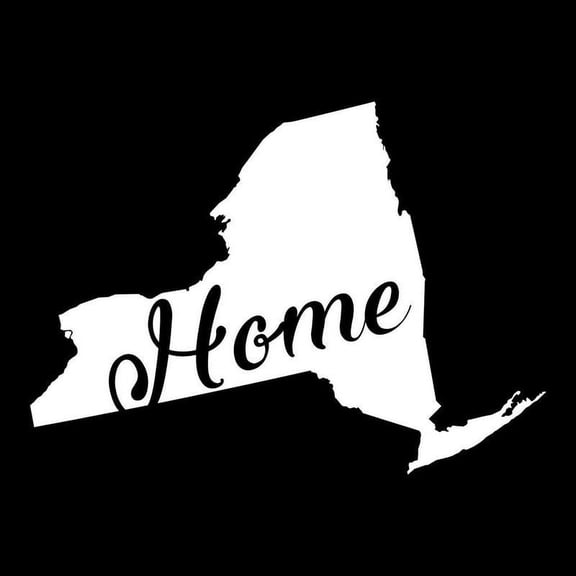 New York Home State Vinyl Decal Sticker | Cars Trucks Vans Walls Windows Laptops Cups | White | 5.5 X 3.9 | KCD1946