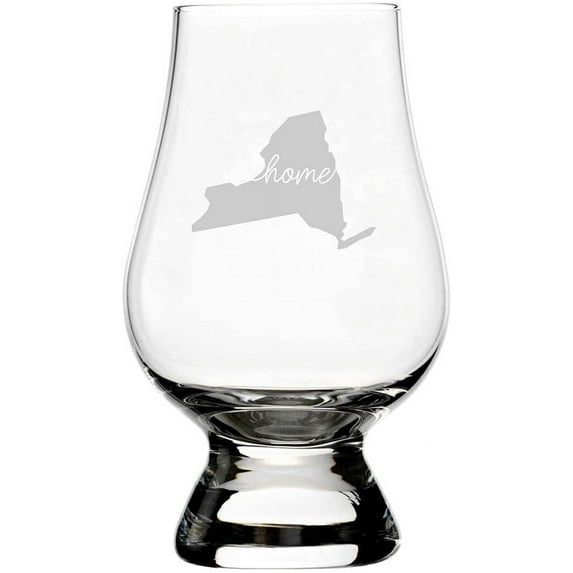 New York Home States Etched 6.5oz Glencairn Whisky Glass