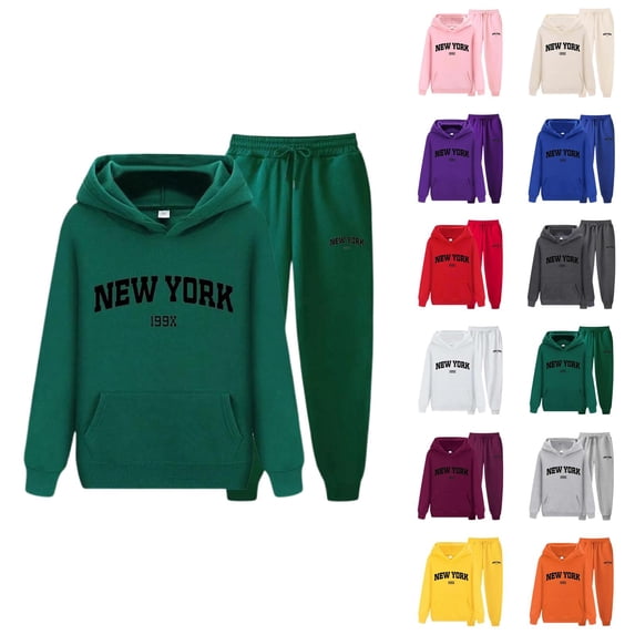 New York Hoodie and Sweatpants Set 2025 Fashion Hooded Sweatshirt and Jogging Sweatpants Set Sweat Suits