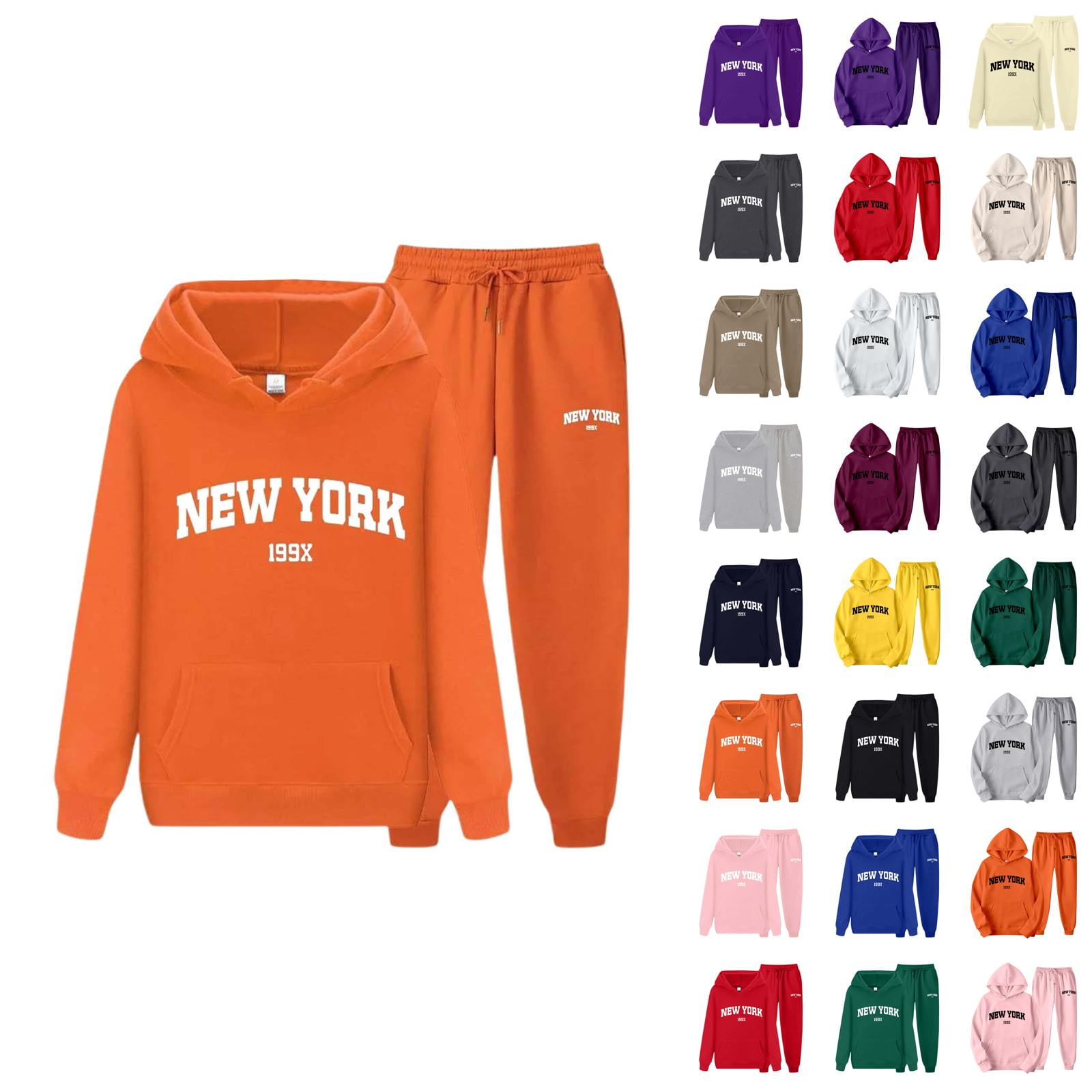 NEW YORK 5番セットアップ 3XL New York Hoodie and Sweatpants Set Long Sleeve Hooded Sweatshirt