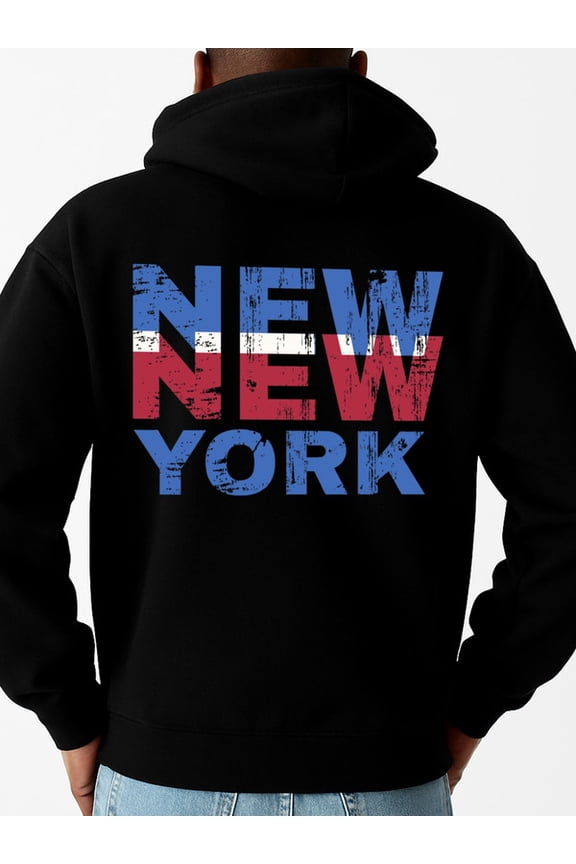New York Hoodie hoodies men's machine washable black Casual Classic Design Pullover Hooded Sweatshirt Streetwear For Winter Fall, As Gift christian Vintage Unisex hoodie