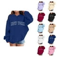 thumbnail image 1 of New York Hoodies for Kids Boys Girls Long Sleeve Casual Cute Graphic Hooded Sweatshirt with Pockets Pullover Tops, 1 of 5
