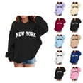 thumbnail image 1 of New York Hoodies for Kids Boys Girls Long Sleeve Casual Graphic Hooded Sweatshirt with Pockets Pullover Tops, 1 of 5