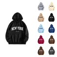 thumbnail image 1 of New York Hoodies for Men 2025 Fall Winter Long Sleeve Hooded Sweatshirt with Pockets Pullover Hoody Mens Hoodies, 1 of 7