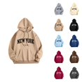 thumbnail image 1 of New York Hoodies for Men 2025 Fall Winter Long Sleeve Hooded Sweatshirt with Pockets Pullover Hoody Mens Hoodies, 1 of 5