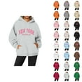 thumbnail image 1 of New York Hoodies for Women 2025 Long Sleeve Graphic Y2K Hoodie with Pockets Streetwear Hooded Sweatshirt Pullover Tops, 1 of 5