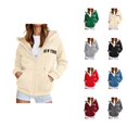 thumbnail image 1 of New York Hoodies for Women Fall Winter Long Sleeve Fleece Lined Zip Up Graphic Hooded Sweatshirt Jacket with Pockets, 1 of 6