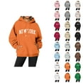 thumbnail image 1 of New York Hoodies for Women Fall Winter Long Sleeve Graphic Hooded Sweatshirt with Pockets Streetwear Pullover Tops, 1 of 5