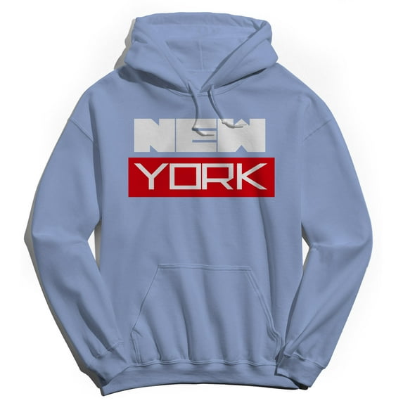 New York Humor Graphic Light Blue Men's Crewneck Sweatshirt Hoodie