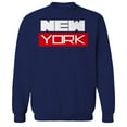 thumbnail image 1 of New York Humor Graphic Navy Men's Crewneck Sweatshirt, 1 of 1