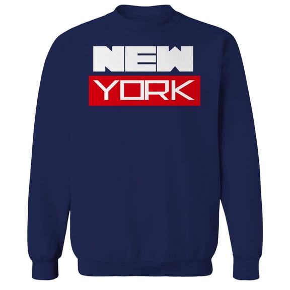 New York Humor Graphic Navy Men's Crewneck Sweatshirt