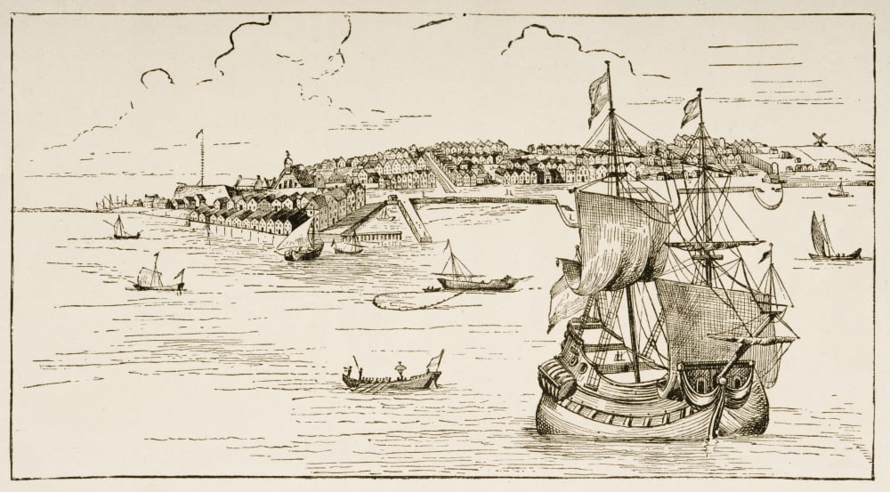 New York In 1673 From American Pictures Drawn With Pen And Pencil By Rev Samuel Manning Circa 1880 Canvas Art - Ken Welsh Design Pics (19 x 10)