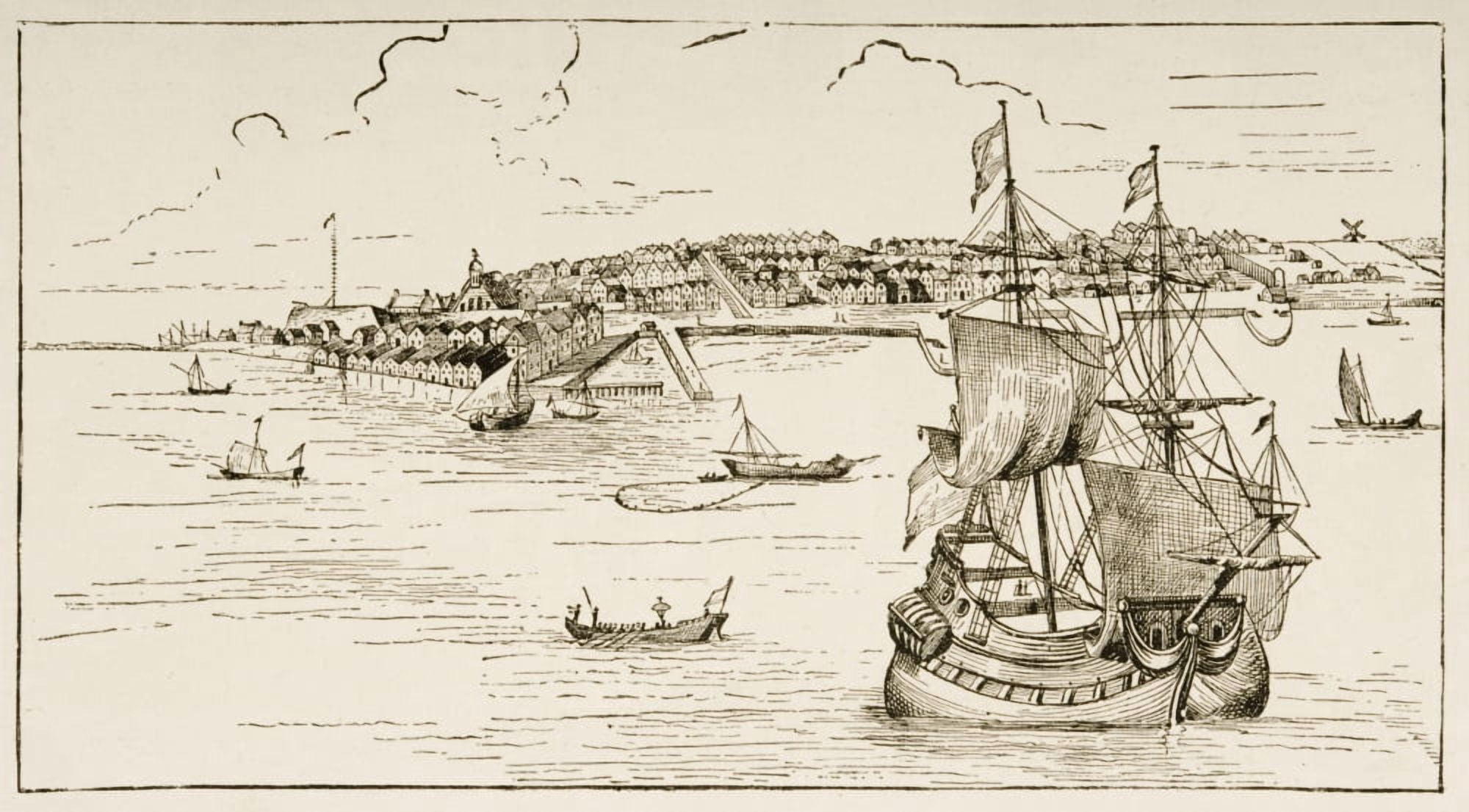 New York In 1673 From American Pictures Drawn With Pen And Pencil By Rev Samuel Manning Circa 1880 Canvas Art - Ken Welsh Design Pics (38 x 20)