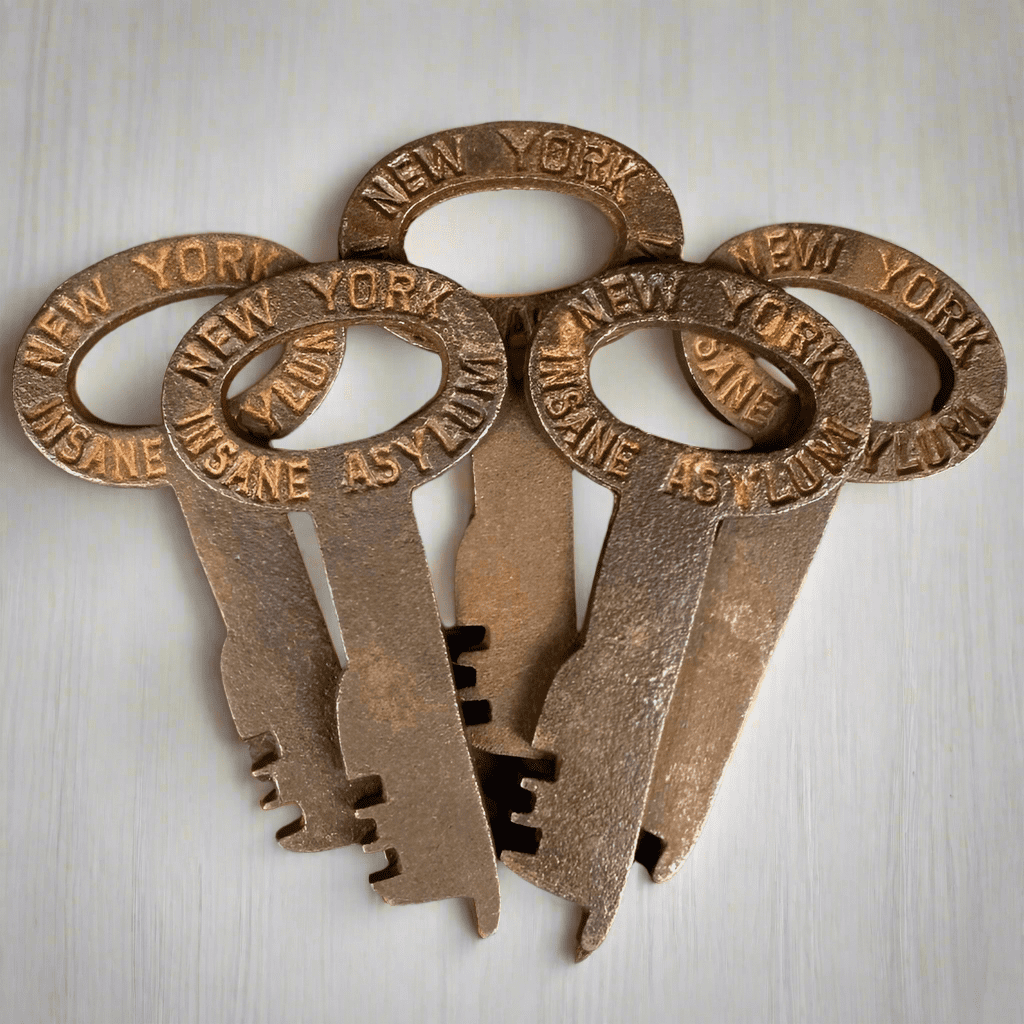 New York Insane Asylum Cast Iron 5-Key Set (3.5" Long)