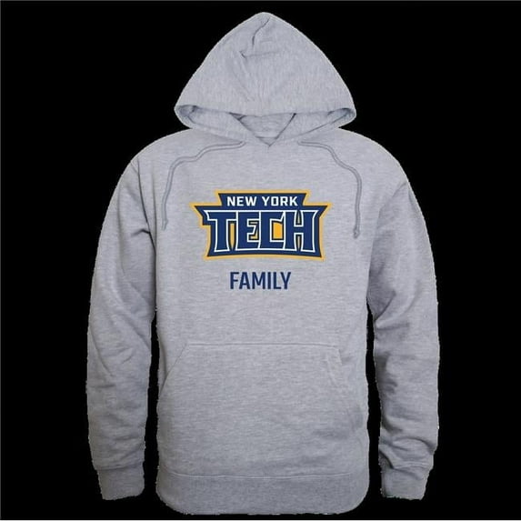 New York Institute of Technology Bears Family Hoodie, Heather Grey - Large