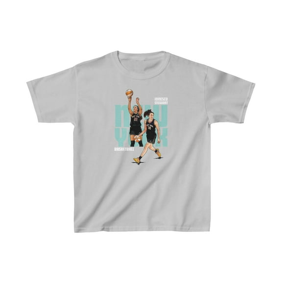 New York Ionescu Stewart Cartoon Basketball fan Gifts Kids Cotton Tee