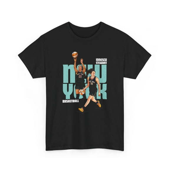 New York Ionescu Stewart Cartoon Women Basketball fans Unisex Cotton Tee