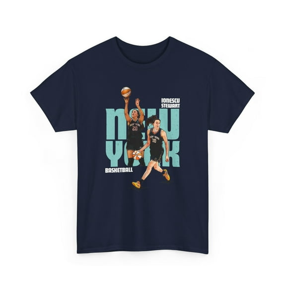 New York Ionescu Stewart Cartoon Women Basketball fans Unisex Cotton Tee