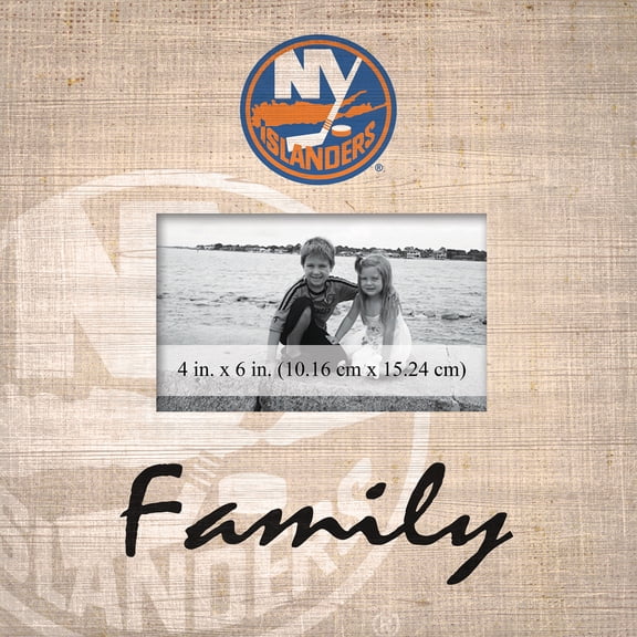 New York Islanders 10'' x 10'' Burlap Pattern Frame