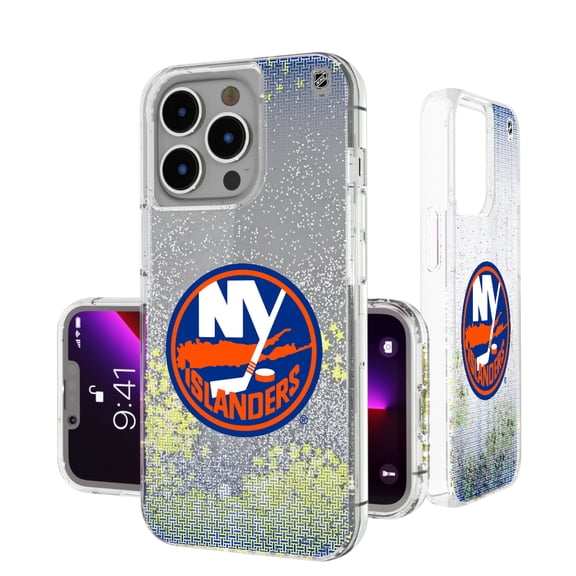 New York Islanders Linen Logo iPhone Glitter Case