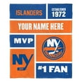 thumbnail image 1 of New York Islanders NHL Colorblock Personalized Silk Touch Throw Blanket, 50" X 60", 1 of 5