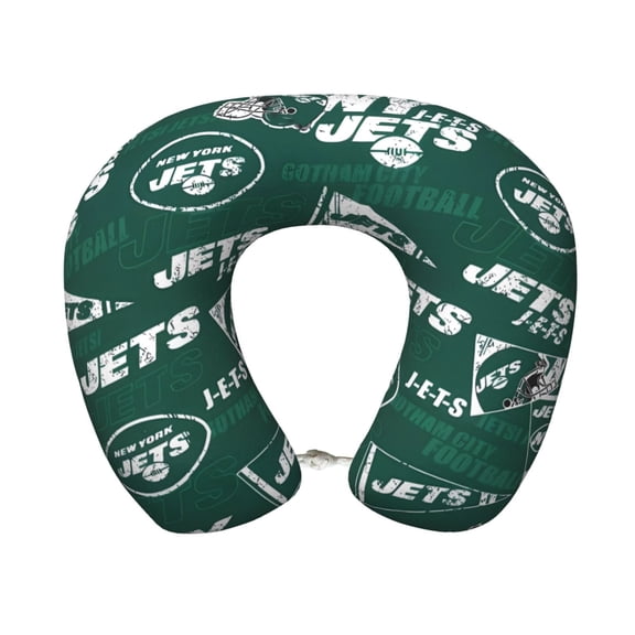 New_York_J Comfortable And Portable U-Shaped Pillow, American Football Team Theme Travel Neck Pillow, Office Lunch Break Pillow