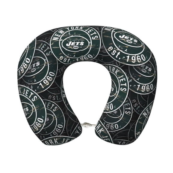 New_York_J Comfortable And Portable U-Shaped Pillow, American Football Team Theme Travel Neck Pillow, Office Lunch Break Pillow