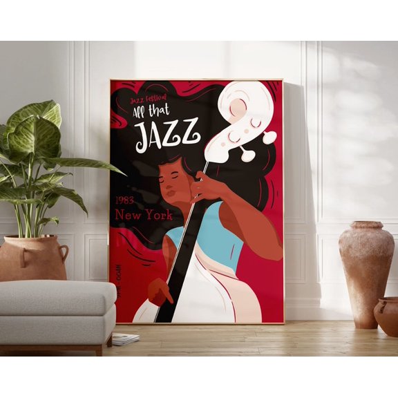 New York Jazz Festival Wall Art Print, Unframed Paper Poster 8x10in