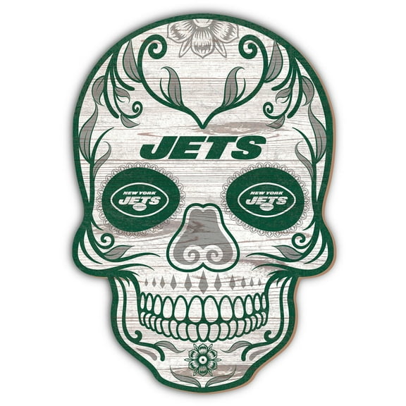 New York Jets 12'' Sugar Skull Sign