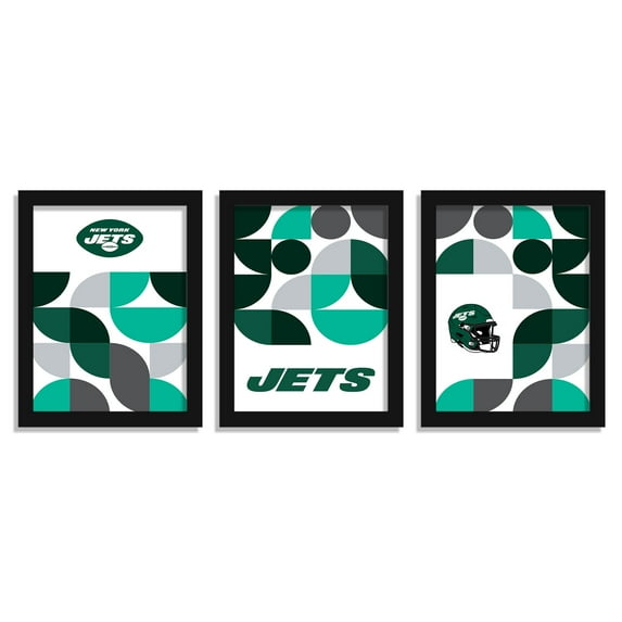 New York Jets 12" x 16" Framed Minimalist Print Set