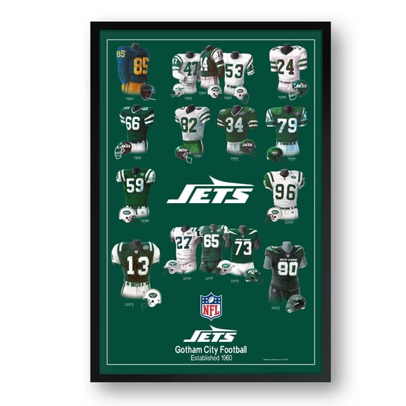 New York Jets 14" x 20" Uniform Heritage Framed Art Print