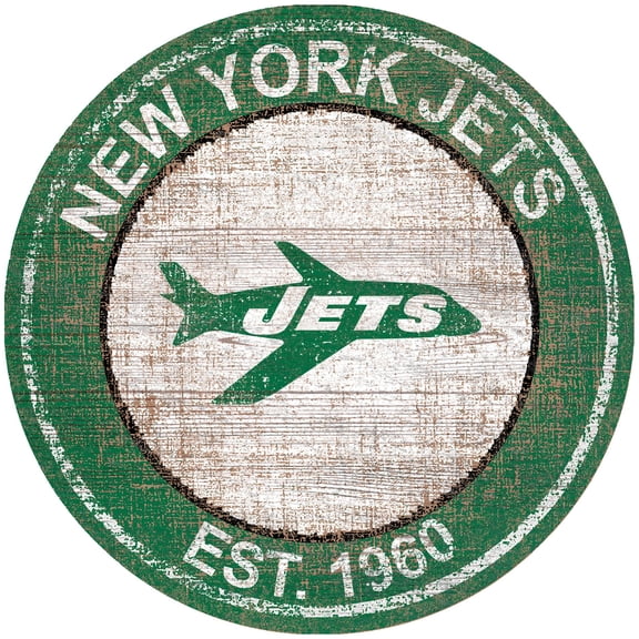 New York Jets 24'' Round Heritage Logo Sign