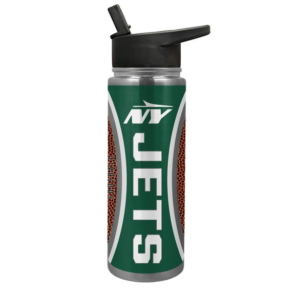 New York Jets 24 ounce vacuum insulated stainless steel waterbottle with Gameball graphic