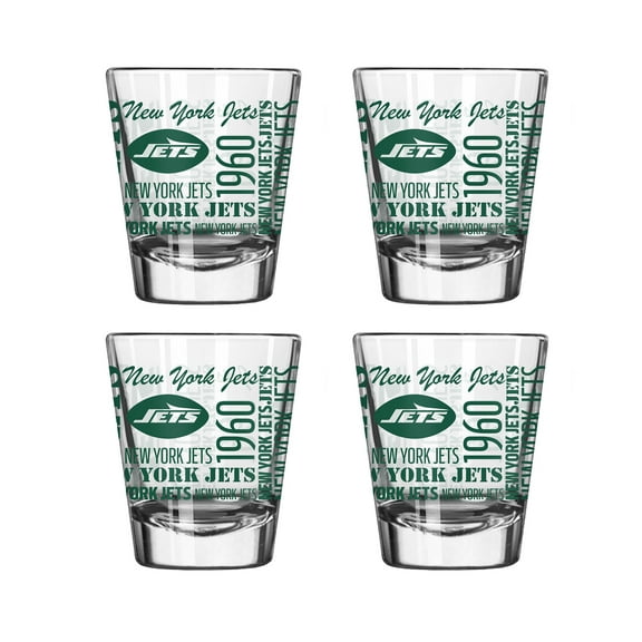 Logo Brands New York Jets 4-Pack 2oz. Shot Glass Set