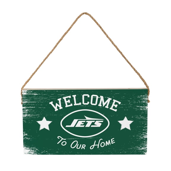 New York Jets 6" x 11" Welcome Home Wood Wall Sign with Rope Hanger