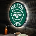 thumbnail image 1 of New York Jets LED XL Round Wall D-cor, 1 of 6