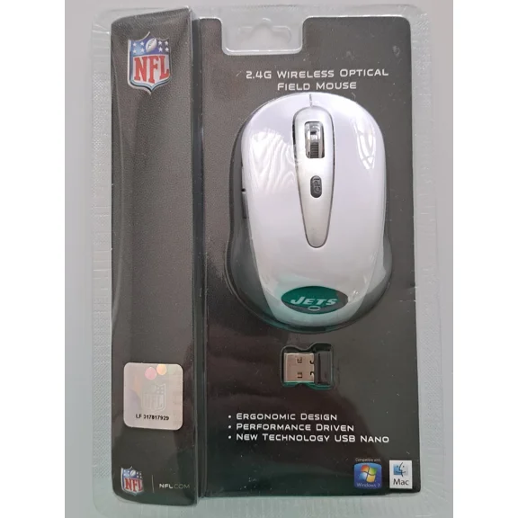 New York Jets Nfl Ny Jets Football Wireless 2.4G Optical Mouse Windows/Mac