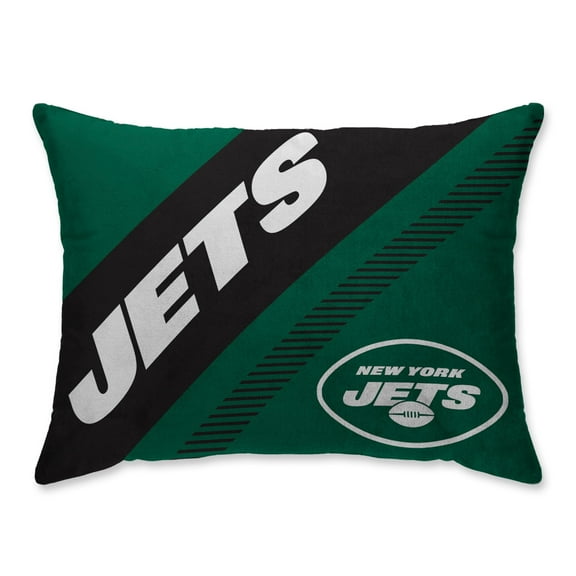 New York Jets Super Plush Mink Diagonal Bed Pillow - Green