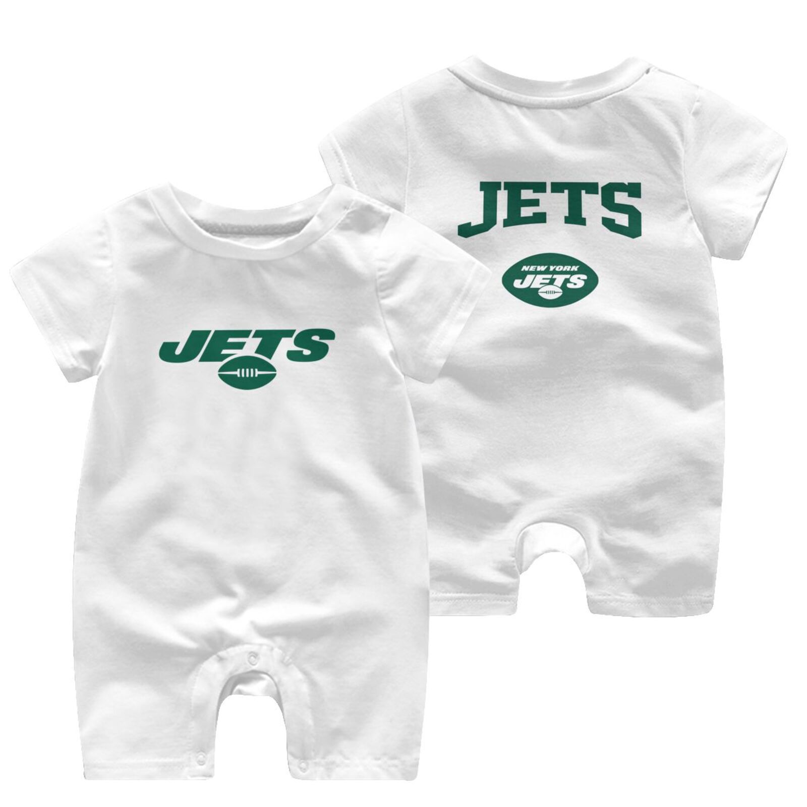 Jets Team fan Apparel TShirt Logo Newborn Baby short sleeve jumpsuit