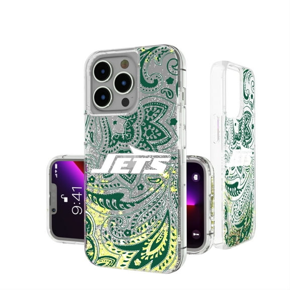 New York Jets iPhone Paisley Design Glitter Case