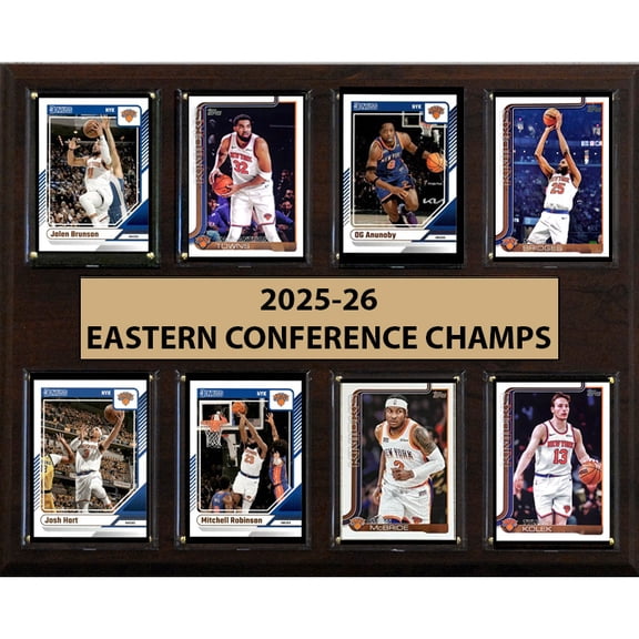 New York Knicks 2026 NBA Eastern Conference Champions 12" x 15" Eight-Card Plaque