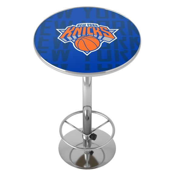 New York Knicks City Bar Table with Adjustable Footrest and Acrylic Top
