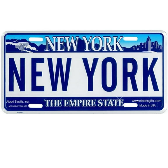 New York License Plate, Novelty NY State Car License Plate