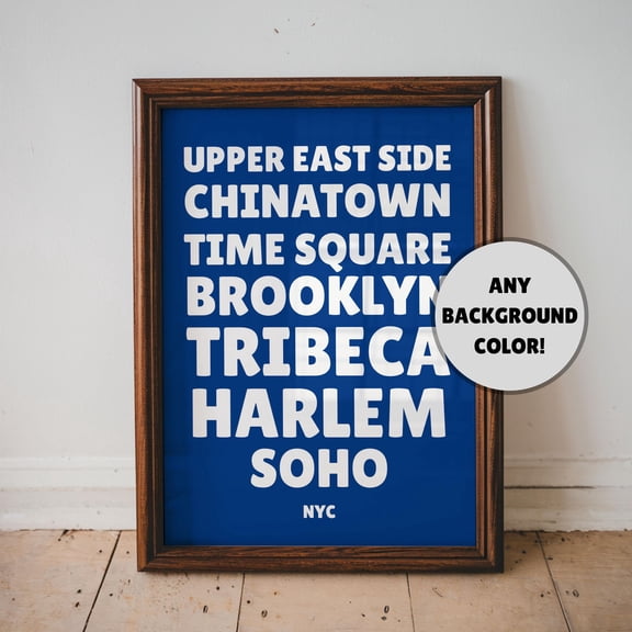 New York Locations Wall Art Print Nyc Poster Travel Wall Art Print Air Bnb Decor Typography Print Unique Home Decor