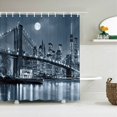 thumbnail image 1 of New York London Bridge Shower Curtain Printed Waterproof Fabric Polyester ry Night View Bath Curtain Bathroom Decor, 1 of 5