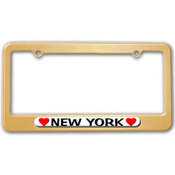 New York Love with Hearts License Plate Frame