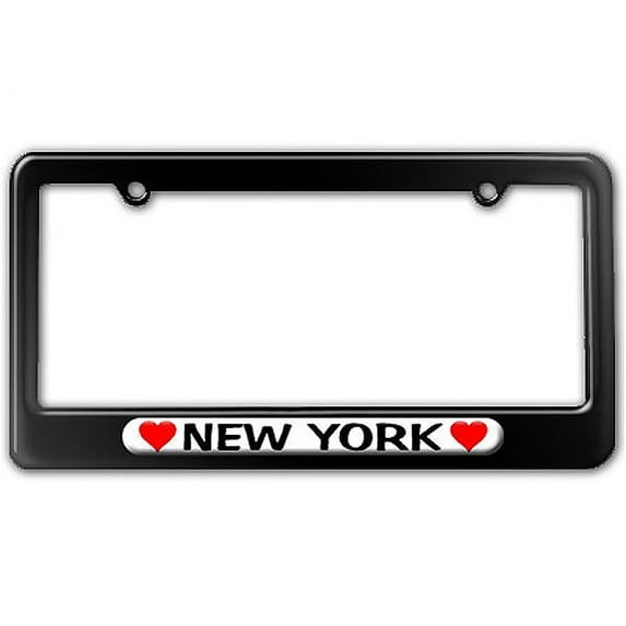 New York Love with Hearts License Plate Frame