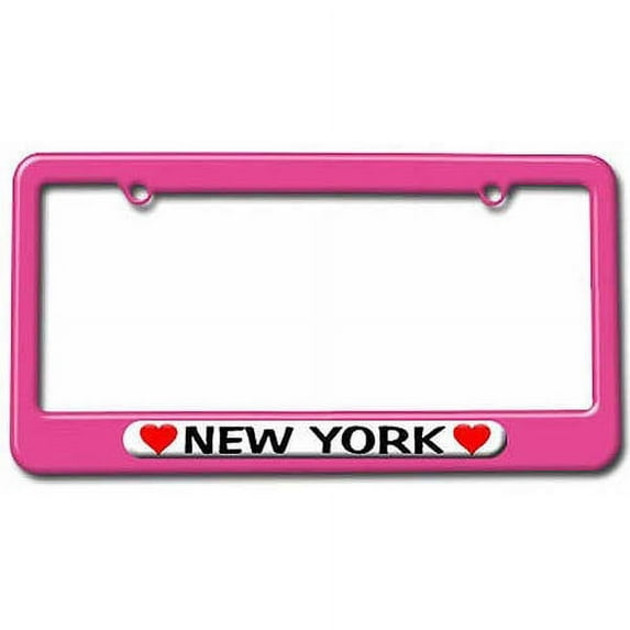 New York Love with Hearts License Plate Tag Frame, Multiple Colors