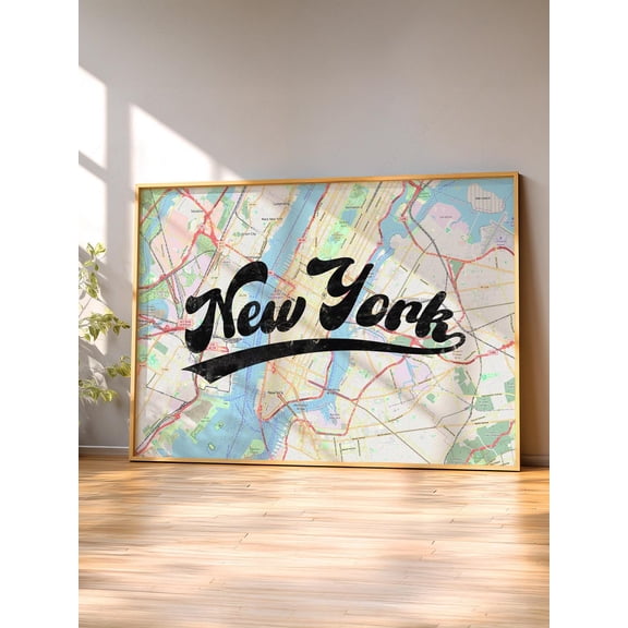 New York Manhattan City Map Travel Decorative Interior Home Wall Art Poster